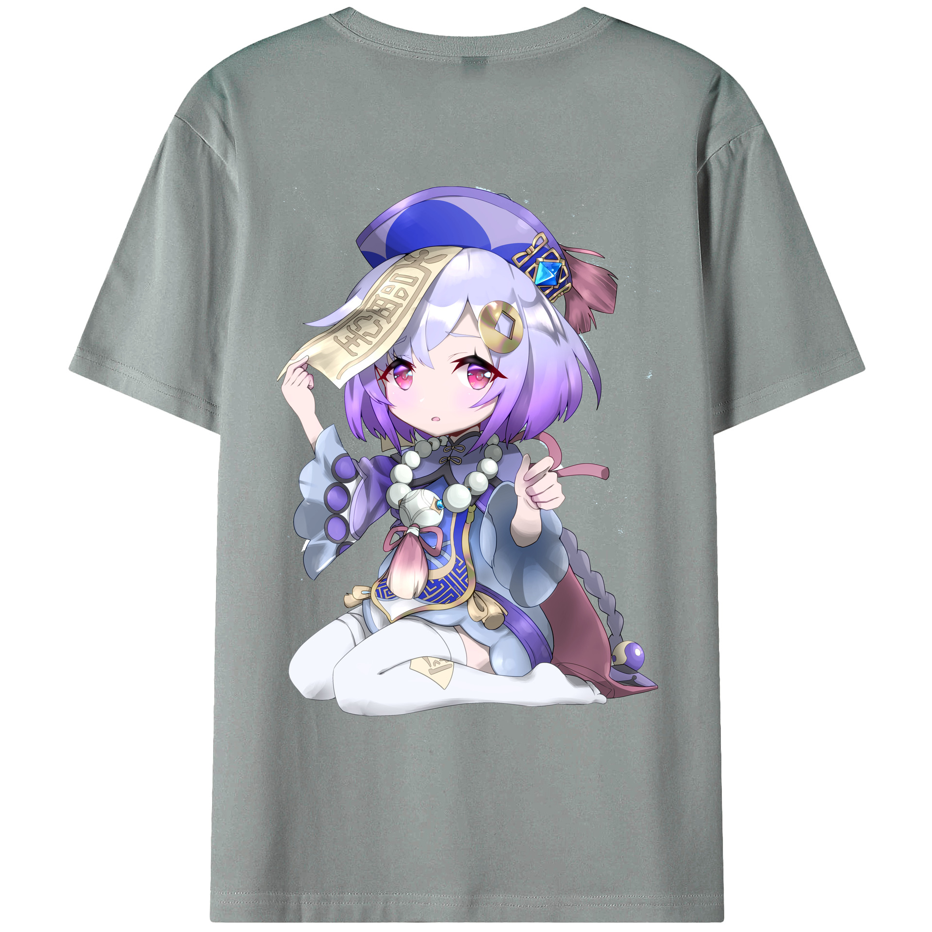 げんし神 七七 なな  genshin Nana 綿100％ メンズ半袖Tシャツ（バックプリント） 通気性